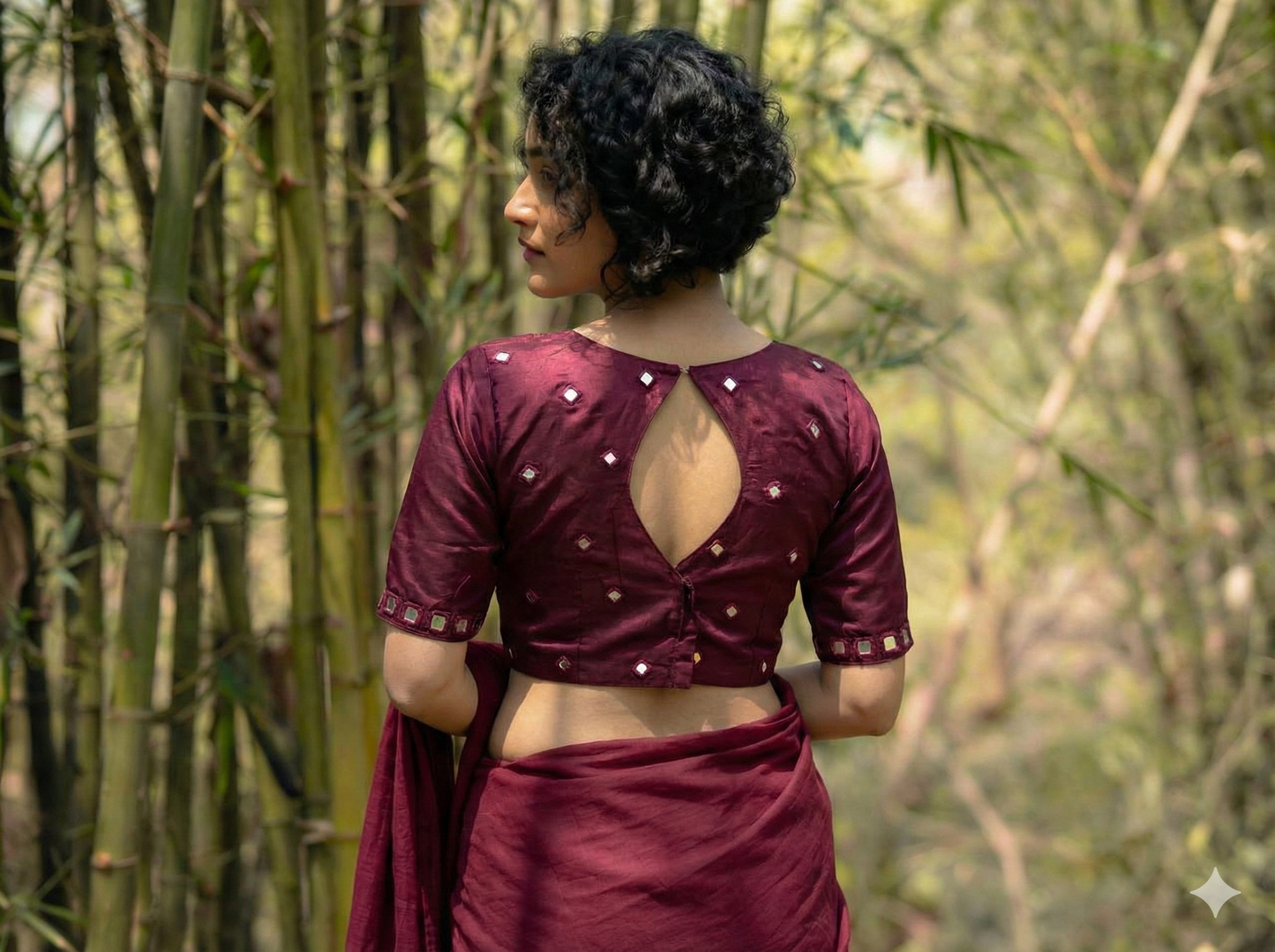 Mashru mirror work blouse