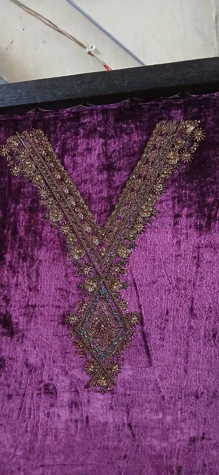 Velvet hand embroidered suits