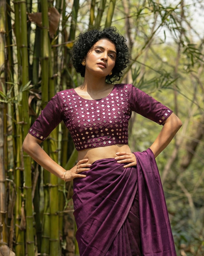 Mashru mirror work blouse