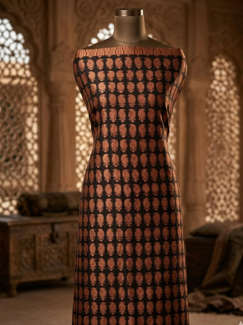 3pc Maheshwari Silk Bagh handblock Dress Material