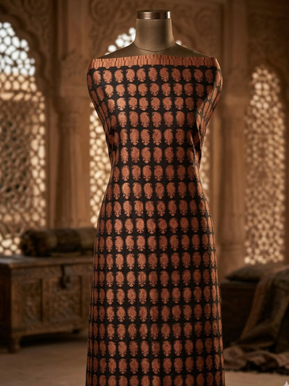 3pc Maheshwari Silk Bagh handblock Dress Material