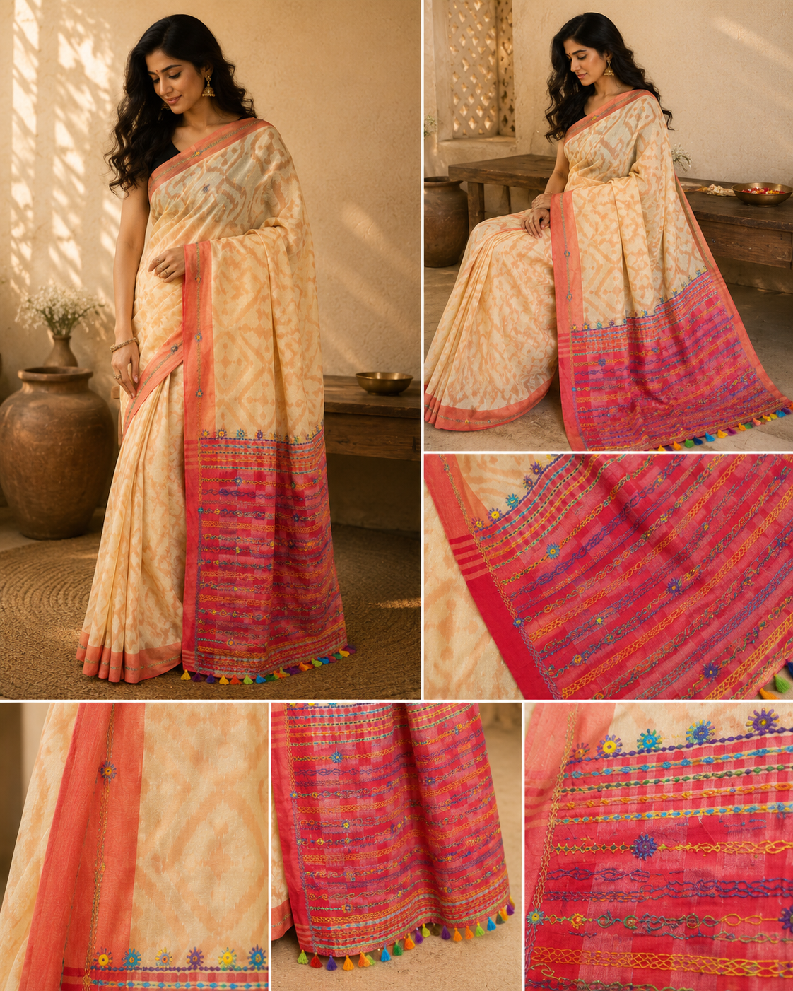 Lambani pure cotton ikkat saree