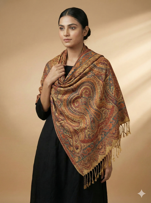 Kani silk jamawar weave stoles