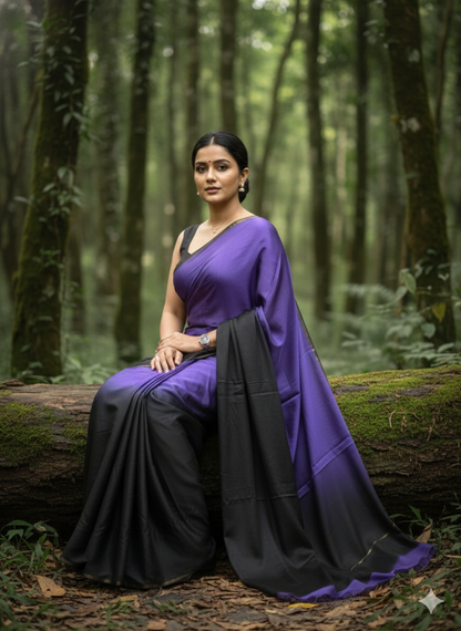 Dual tone modal silk saree with lagdi