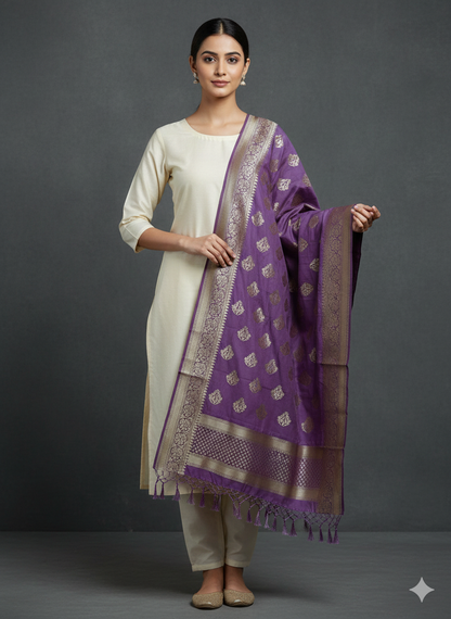 Cotton Silk Blend Banarsi Dupatta