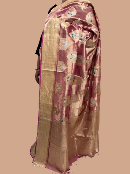 Pure woven tissue silk Benarsi saree with kaduwa Meenakari weaving