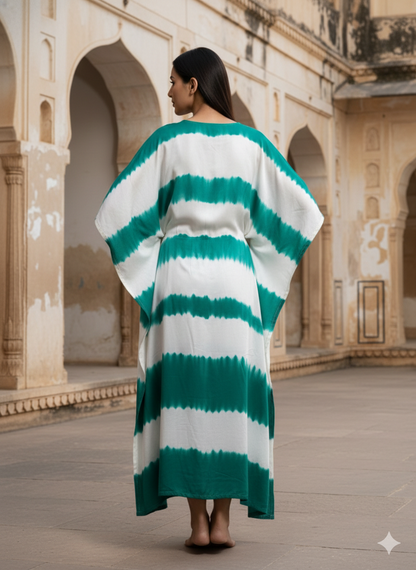 Modal Silk Kaftan Kutchi Hand Embroidered Mirror work