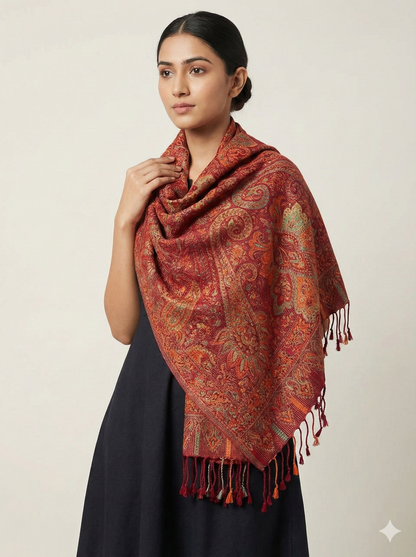 Kani silk Jamawar weave stoles