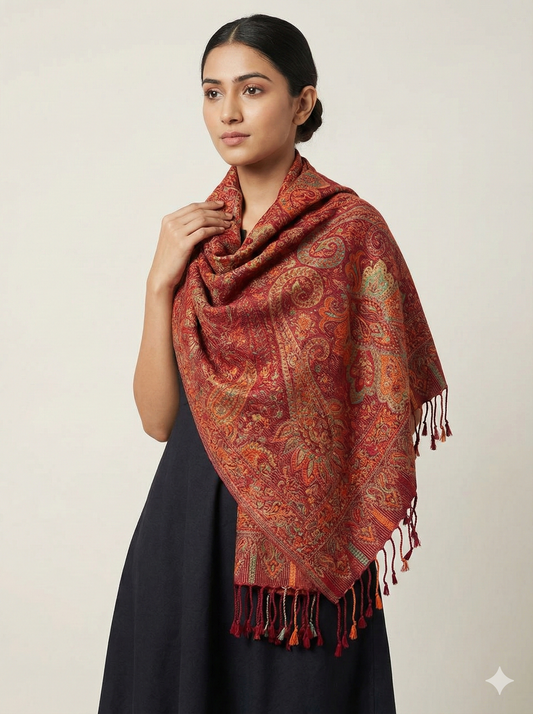 Kani silk Jamawar weave stoles