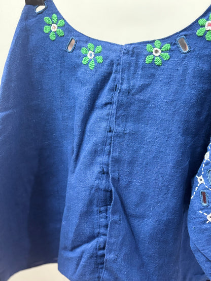 BLUE KUTCH MIRROR WORK KALA COTTON BLOUSE