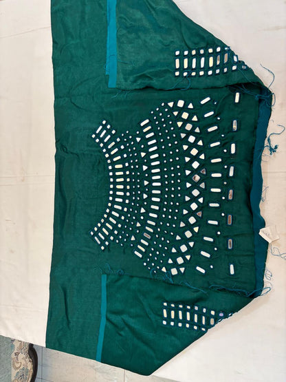 HAND EMBROIDERY KUTCH MIRROR WORK MASHRU SILK BLOUSE PIECE