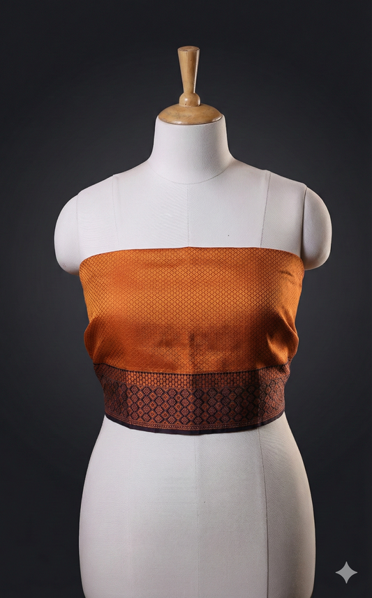 KHUN WEAVE COTTON SILK BLEND BLOUSE PIECE WITH LINING