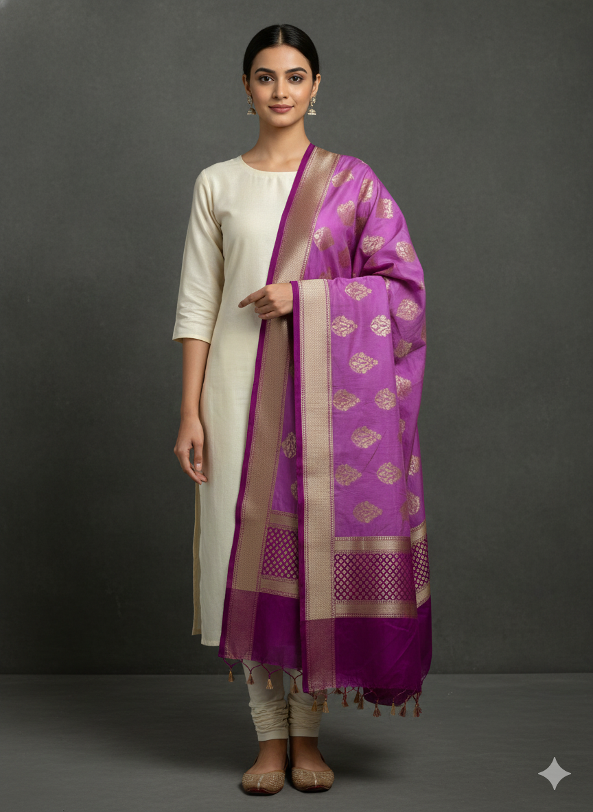 Cotton Silk Blend Banarsi Dupatta