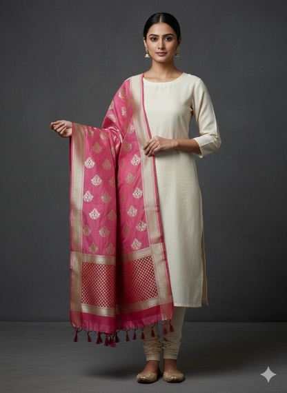Cotton Silk Blend Banarsi Dupatta