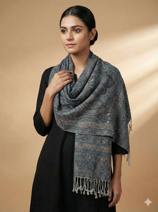 Kani silk jamawar weave stoles