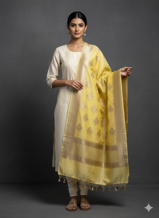Cotton Silk Blend Banarsi Dupatta