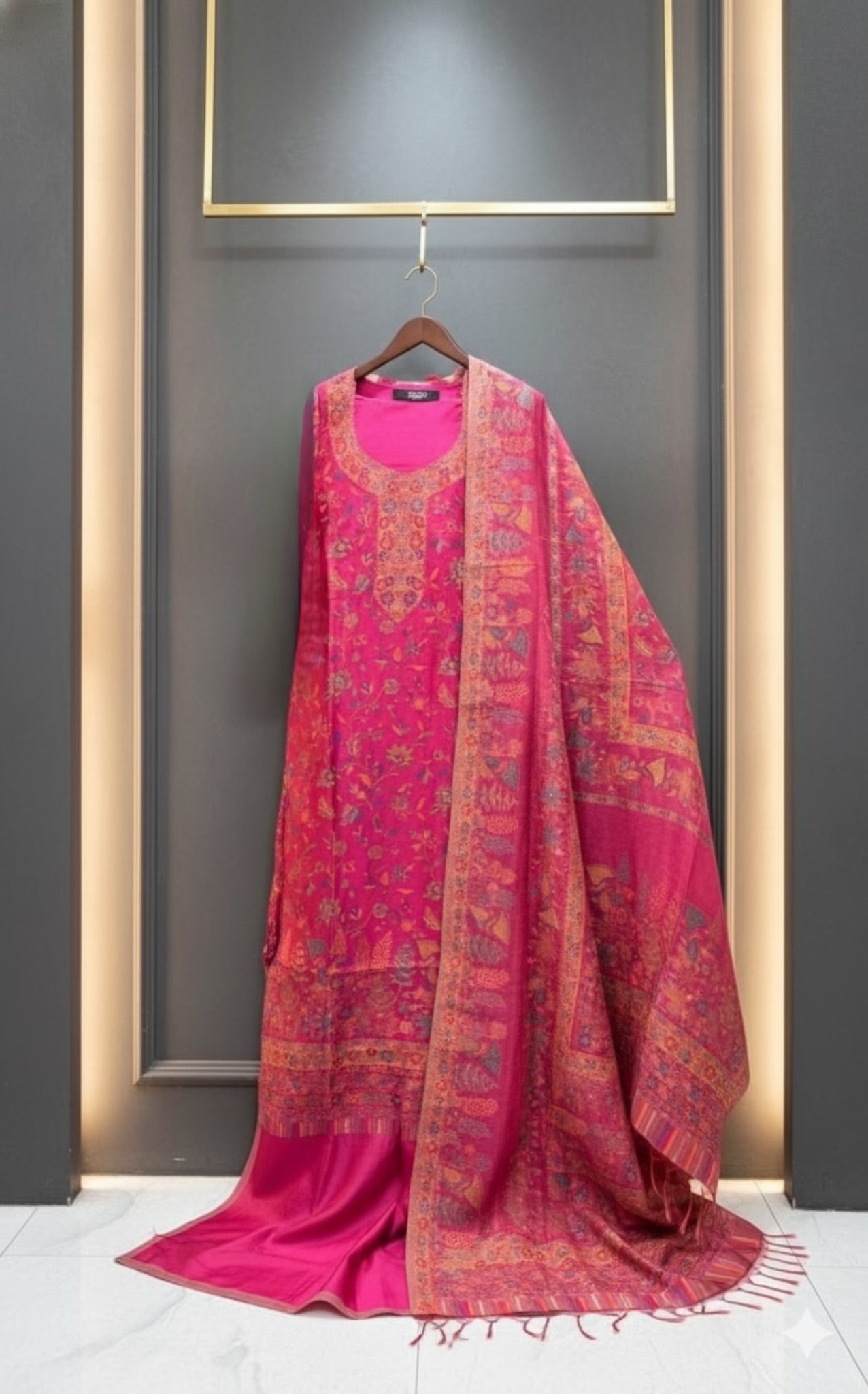 Kashmiri Kani Silk Suit Set purple 11 pink