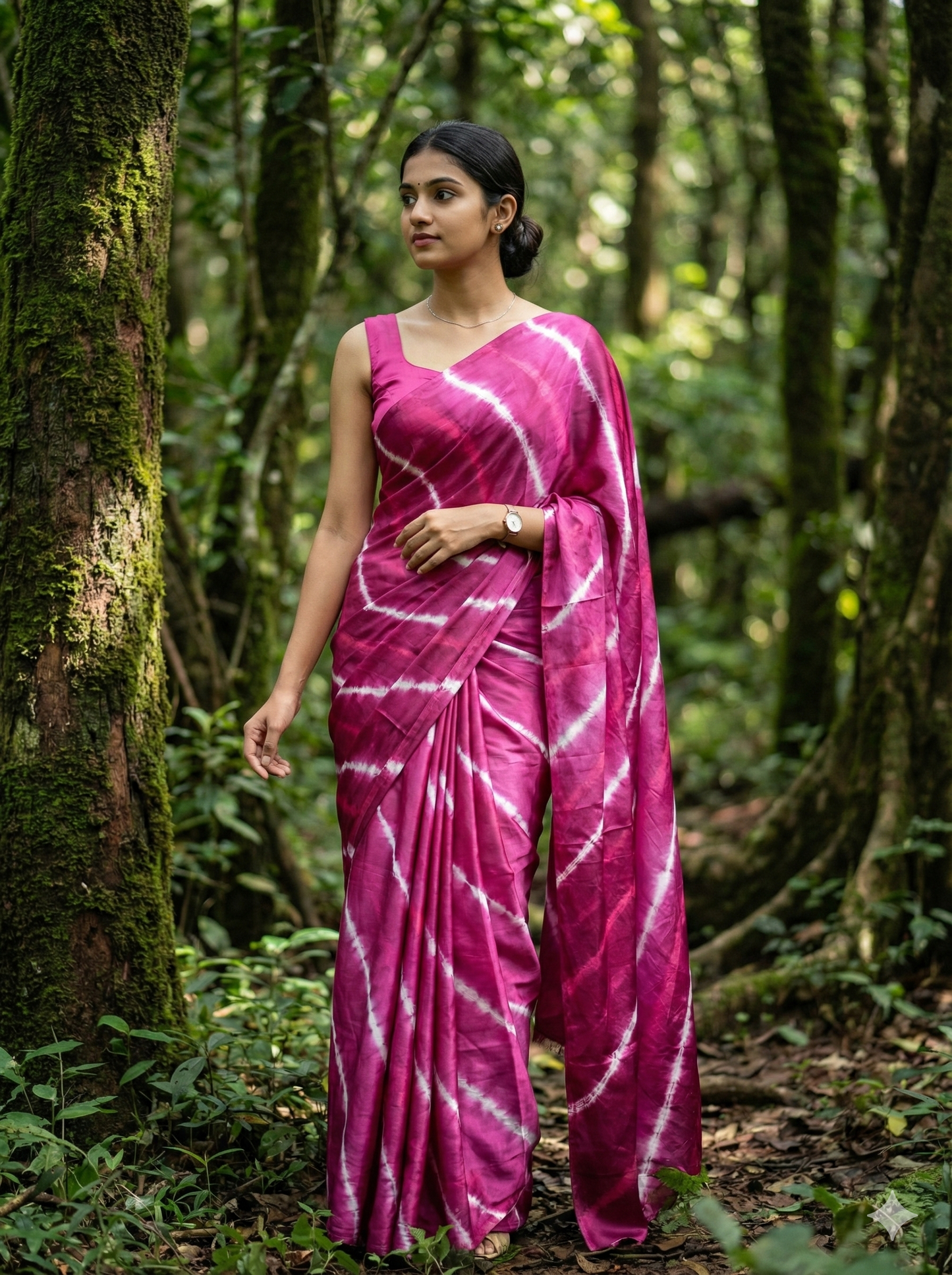 Tye and  dyed modal silk saree