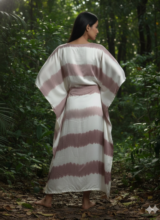 Modal Silk Kaftan Kutchi Hand Embroidered Mirror work