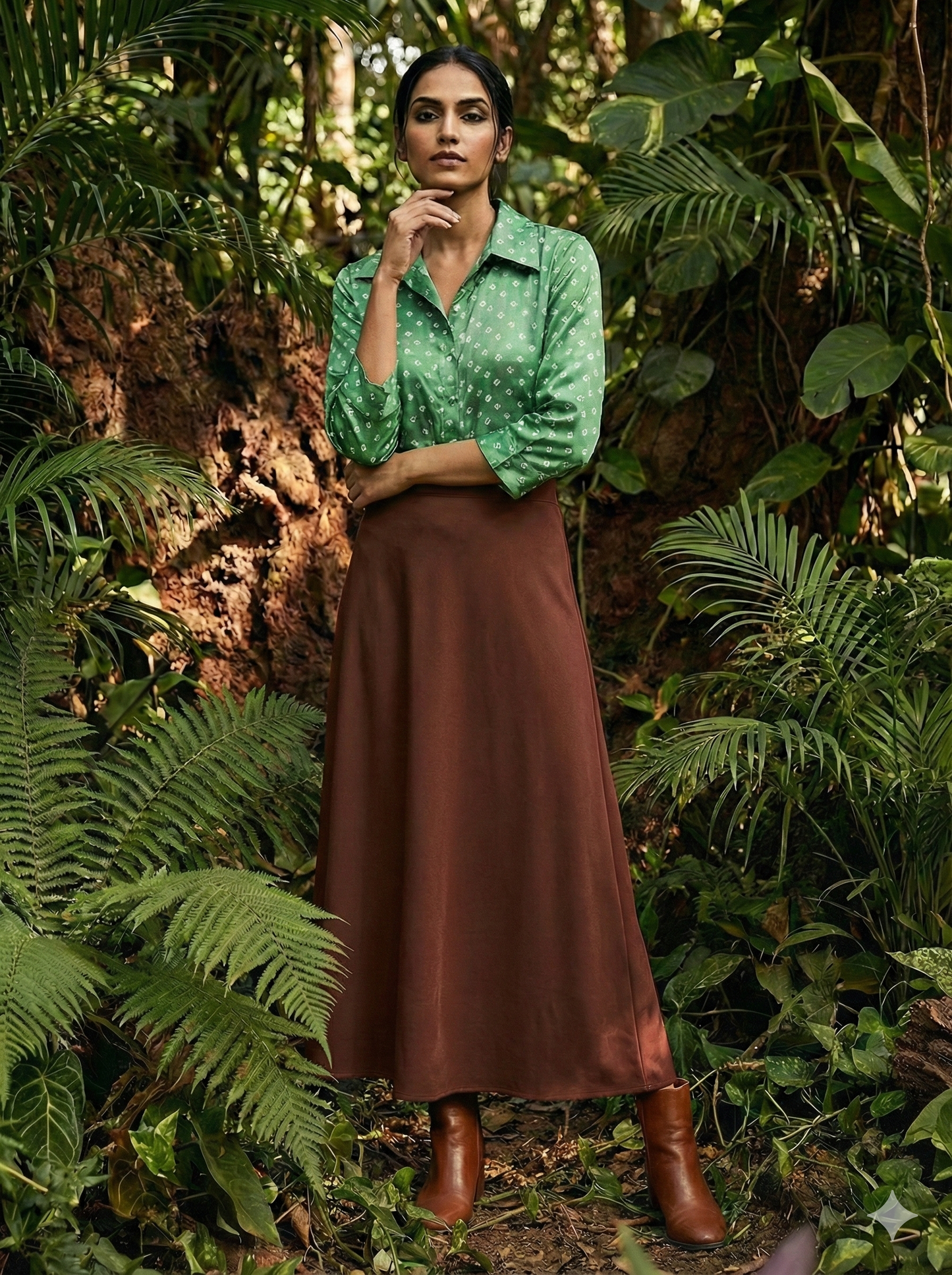 Kutchi Hand done Bandhani  with mirror Modal Shirt