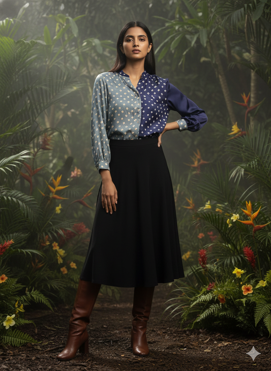 Kutchi Hand done Bandhani  Modal Shirt