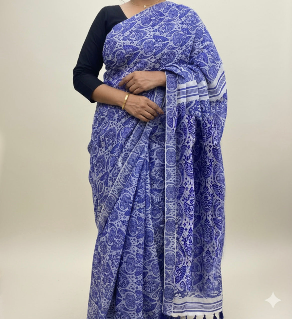 Handwoven handloom cotton Gamusa saree from Assam