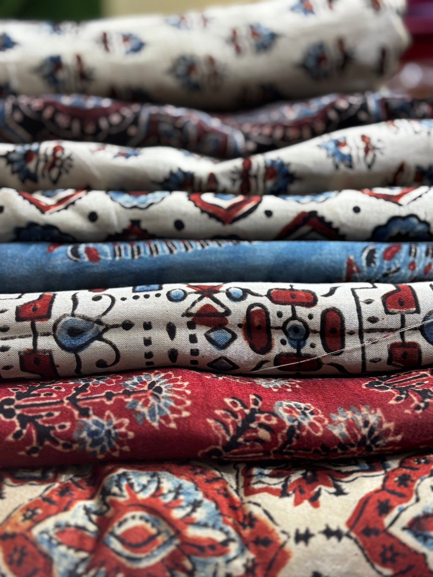 Natural dyed Mashru silk Ajrakh fabric 3