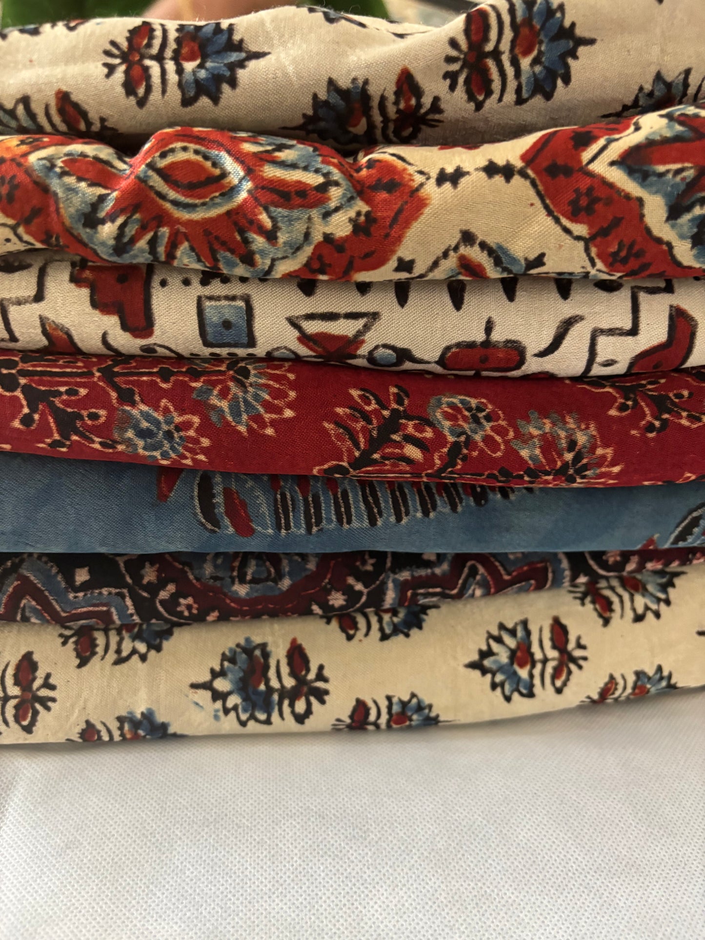 Natural dyed Mashru silk Ajrakh fabric 2