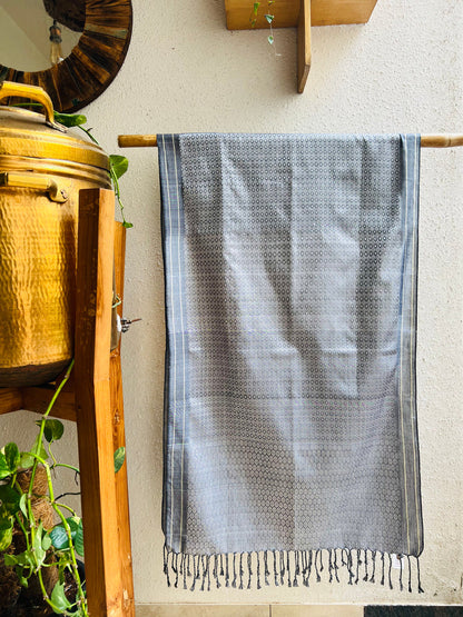 Grey  : Silk Cotton Khun Stole