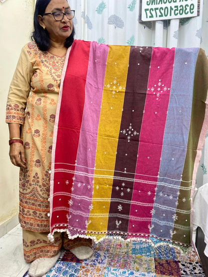 Rainbow - Bhujodi Handloom Organic Kala Cotton Dupatta 2