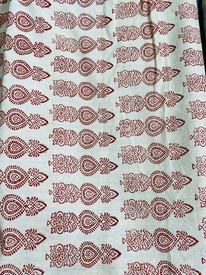 3pc Bagh block printed natural dyed pure cotton suit material set