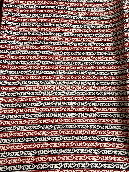 3pc Bagh block printed natural dyed pure cotton suit material set