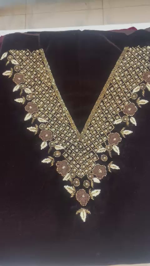 Cherry Red Royal Khatli:velvet fabric