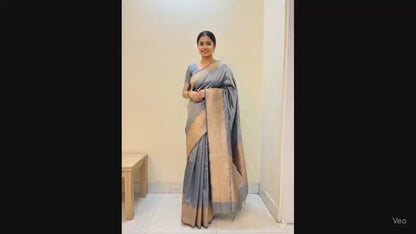Hand woven pure Katan Kashi ghat saree