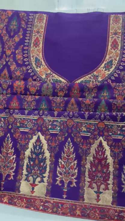 Purple Unstitched Wool Suit for Elegance