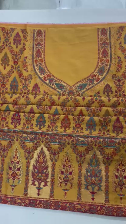 Mustard Unstitched Wool Suit for Elegance