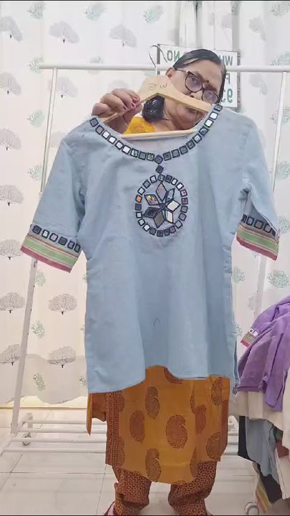 Grey - Handmade Kala cotton kurtas